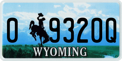 WY license plate 09320Q