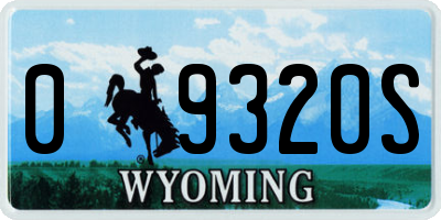 WY license plate 09320S