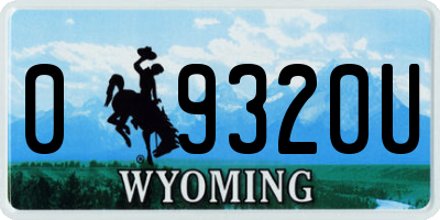 WY license plate 09320U