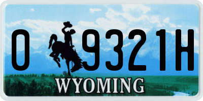 WY license plate 09321H