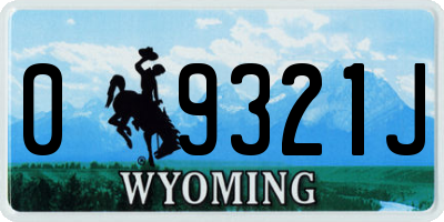 WY license plate 09321J