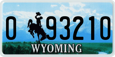 WY license plate 09321O