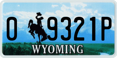 WY license plate 09321P