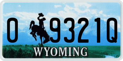 WY license plate 09321Q