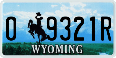 WY license plate 09321R