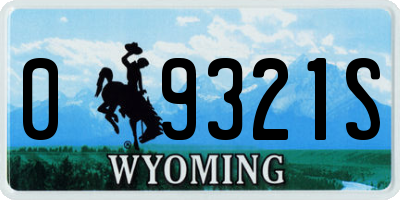 WY license plate 09321S