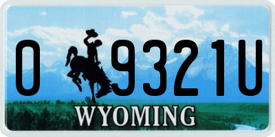 WY license plate 09321U
