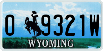 WY license plate 09321W