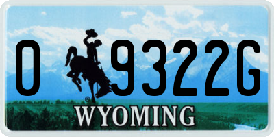 WY license plate 09322G