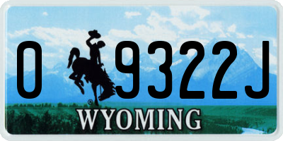 WY license plate 09322J