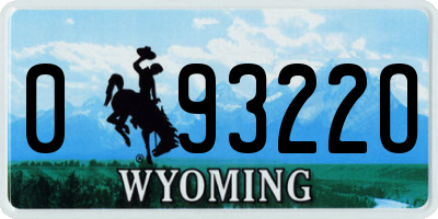 WY license plate 09322O