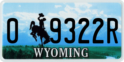 WY license plate 09322R