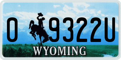 WY license plate 09322U