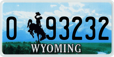 WY license plate 093232