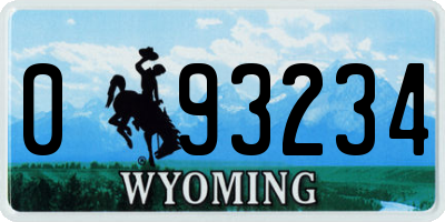WY license plate 093234