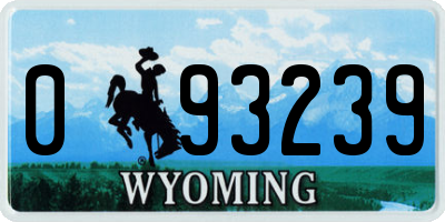 WY license plate 093239