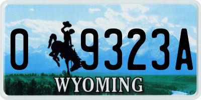WY license plate 09323A
