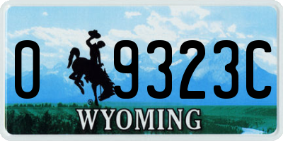 WY license plate 09323C