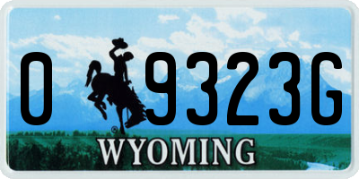 WY license plate 09323G