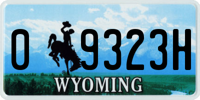 WY license plate 09323H