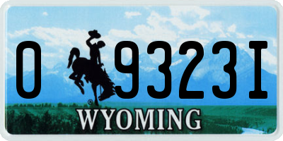 WY license plate 09323I