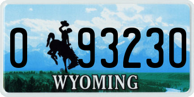 WY license plate 09323O