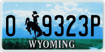 WY license plate 09323P