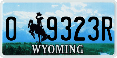 WY license plate 09323R