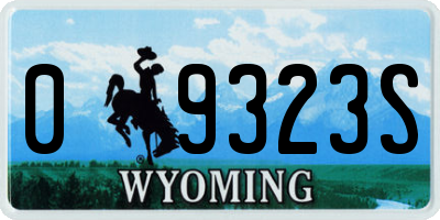 WY license plate 09323S