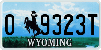 WY license plate 09323T