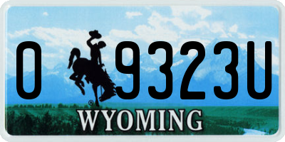 WY license plate 09323U