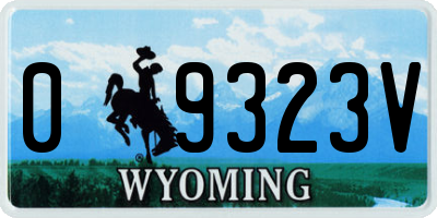 WY license plate 09323V