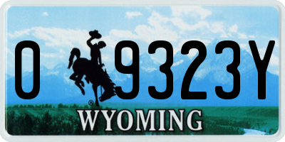 WY license plate 09323Y