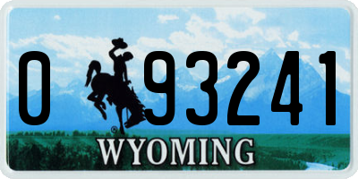 WY license plate 093241