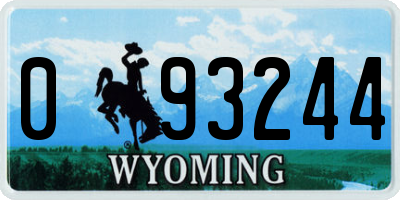 WY license plate 093244