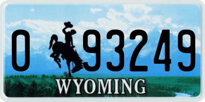 WY license plate 093249
