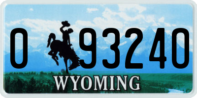 WY license plate 09324O