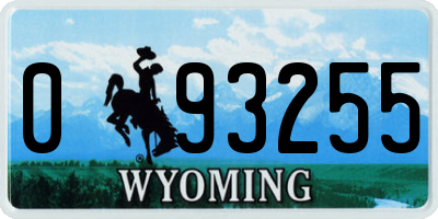 WY license plate 093255