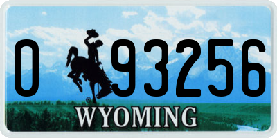 WY license plate 093256