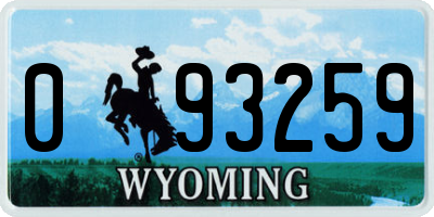 WY license plate 093259
