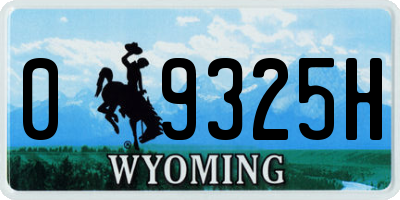 WY license plate 09325H