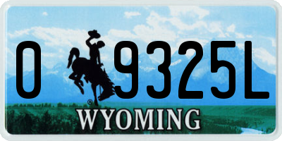 WY license plate 09325L
