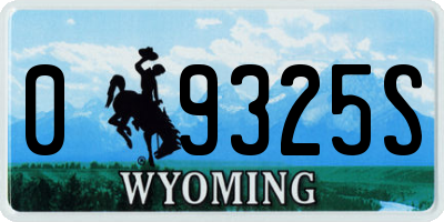 WY license plate 09325S