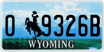 WY license plate 09326B