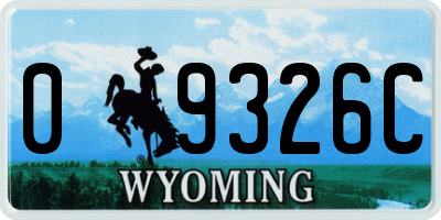 WY license plate 09326C