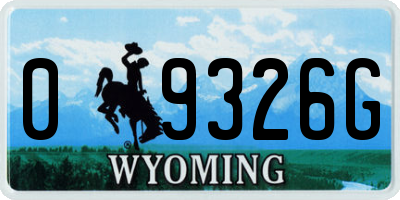 WY license plate 09326G