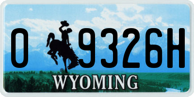 WY license plate 09326H