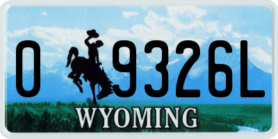 WY license plate 09326L