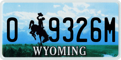 WY license plate 09326M