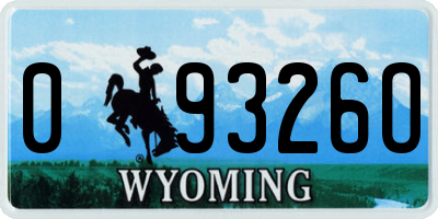 WY license plate 09326O